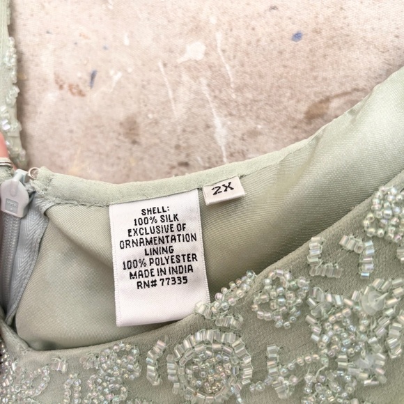 Vtg Scala Silk Beaded Dress Drop Waist Fairy Dress - Picture 3 of 10